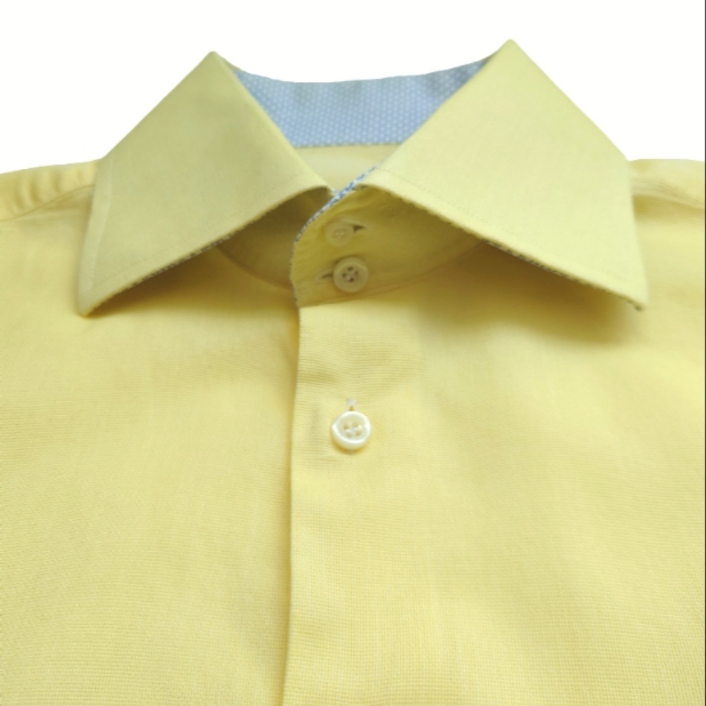 Eredi Pisano Yellow Cotton Long Sleeves Summer Button Up Dress Shirt